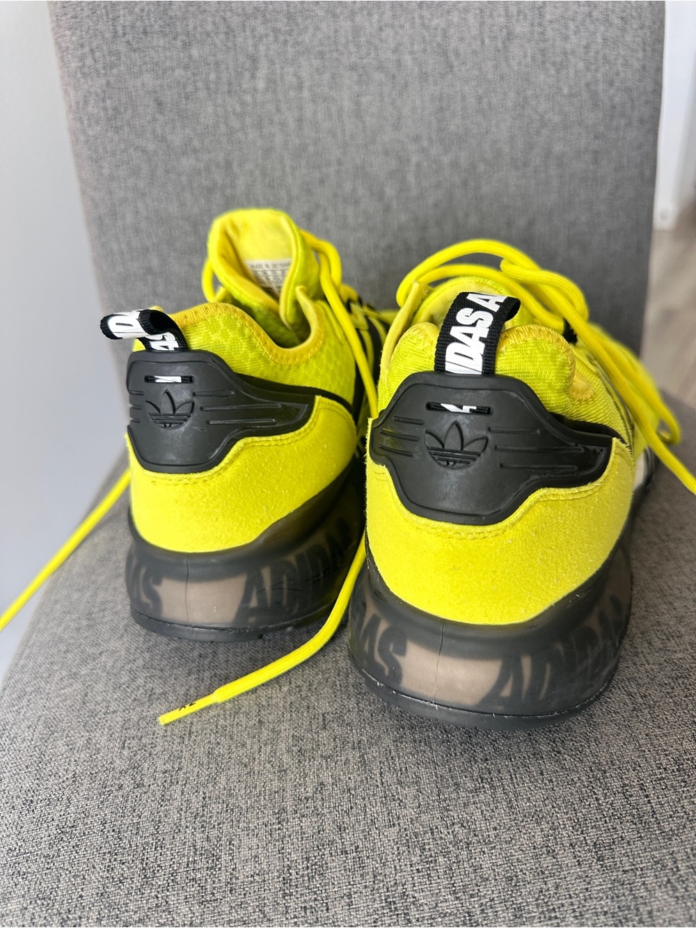 Men adidas Originals ZX 2K Boost Solar Yellow Black Graphic Print Sneakers 9 ½ - Picture 11 of 15